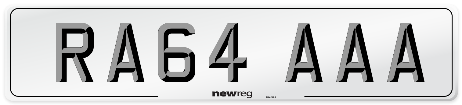 RA64 AAA Number Plate from New Reg